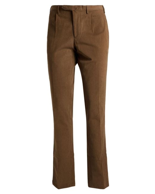 Santaniello Brown Camel Pants Cotton, Elastane for men