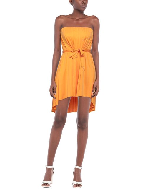 Odi Et Amo Orange Mini Dress Tencel