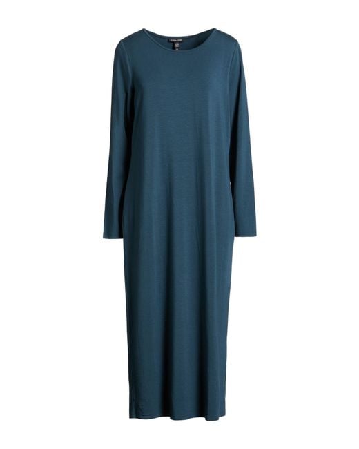 Eileen Fisher Blue Midi Dress Tencel, Elastane