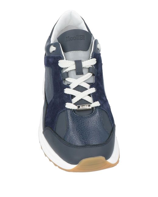 Moorer Blue Sneakers Leather for men