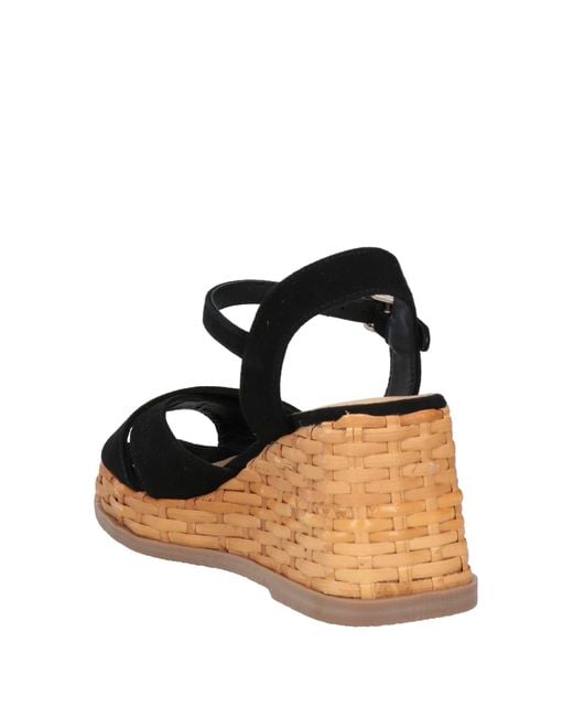 Castaner Black Sandals Leather