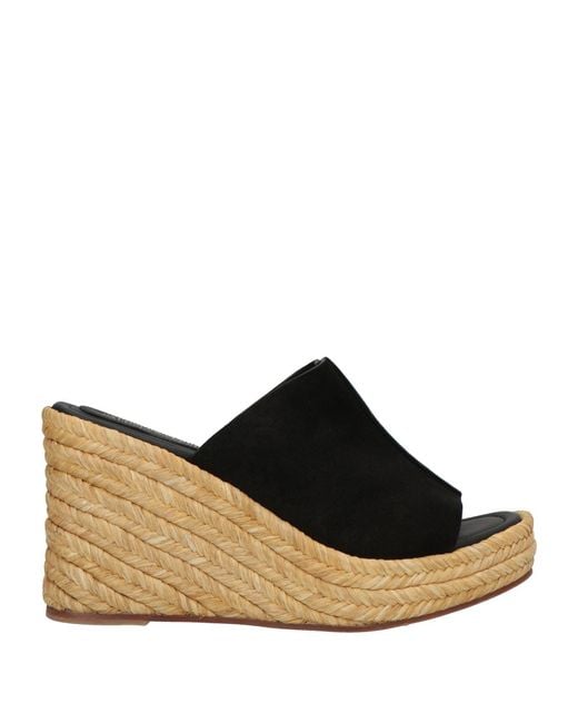 Paloma Barceló Black Sandals Leather, Natural Raffia