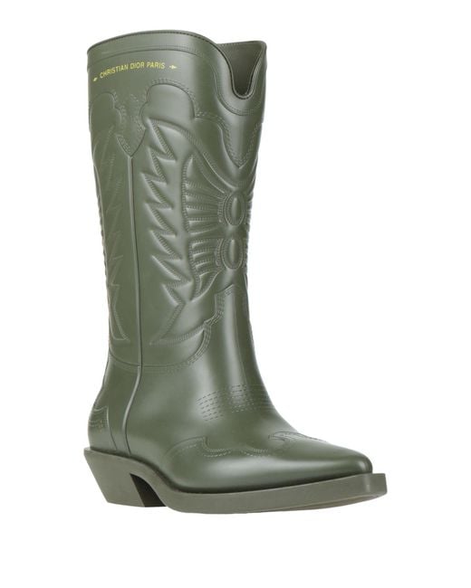 Dior Green Boot Textile Fibers
