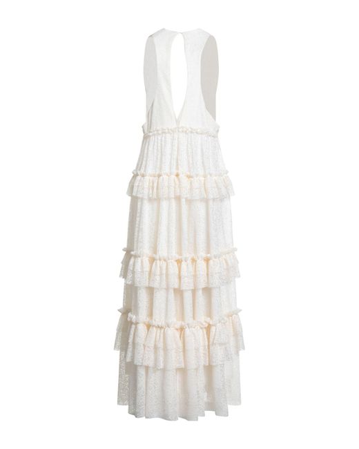 Philosophy Di Lorenzo Serafini White Ivory Maxi Dress Polyester
