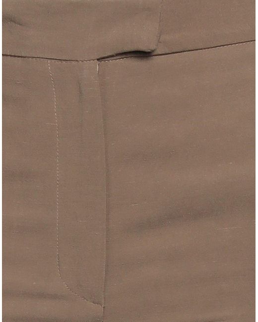 Rose' A Pois Brown Khaki Pants Viscose, Linen