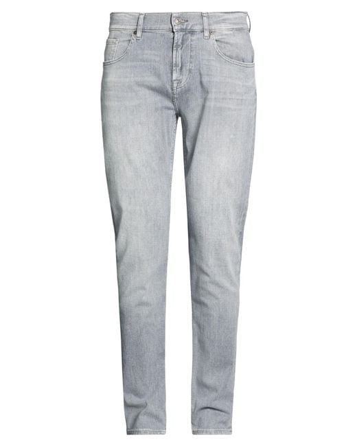 7 For All Mankind Gray Jeans Cotton, Elastomultiester, Elastane for men