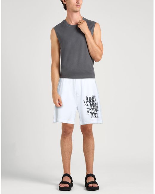 DSquared² White Shorts & Bermuda Shorts Cotton, Elastane for men