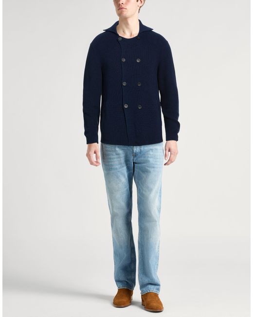 Roberto Collina Blue Midnight Cardigan Cotton for men