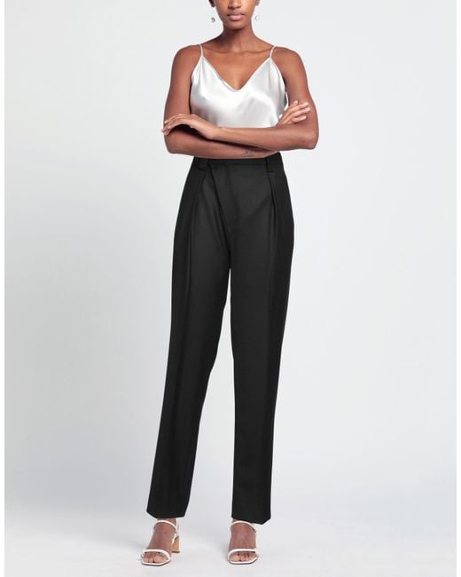 Victoria Beckham Black Pants Polyester, Virgin Wool, Elastane