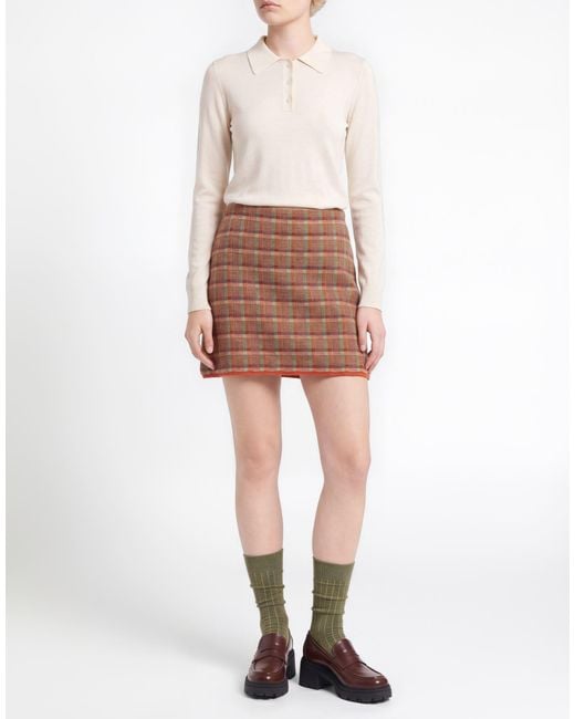 Siyu Brown Mini Skirt Merino Wool