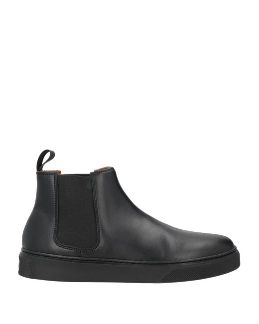 Frau Black Ankle Boots Leather, Textile Fibers for men