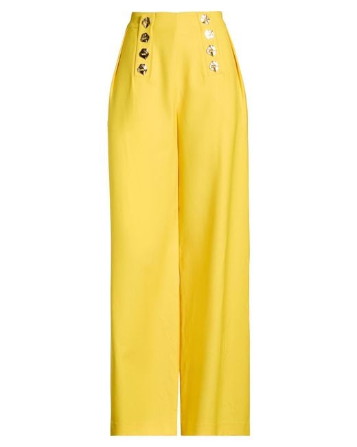 Violante Nessi Yellow Pants Wool, Polyamide, Elastane