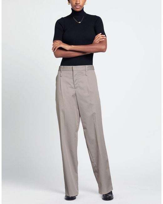 FEDERICO CINA Gray Pants Polyester, Cotton