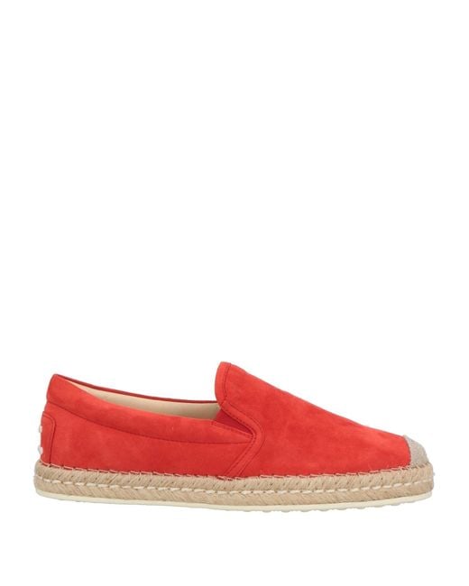 Tod's Women's Red Espadrilles Leather