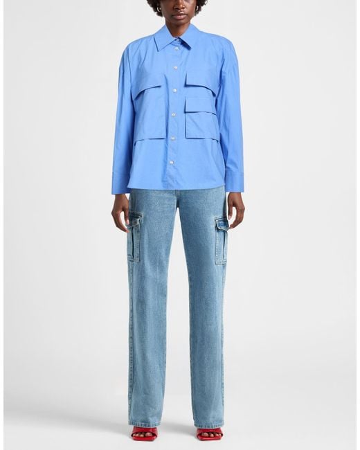 P.A.R.O.S.H. Blue Azure Shirt Cotton