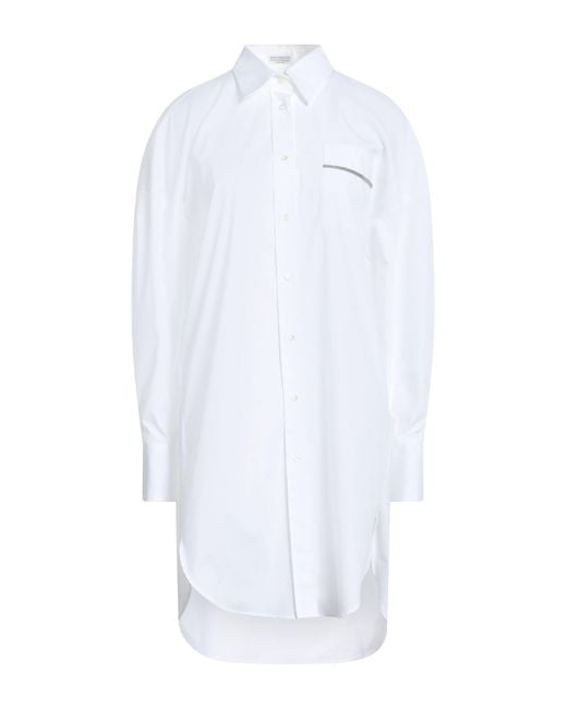 Brunello Cucinelli White Shirt Cotton, Polyamide, Elastane, Brass