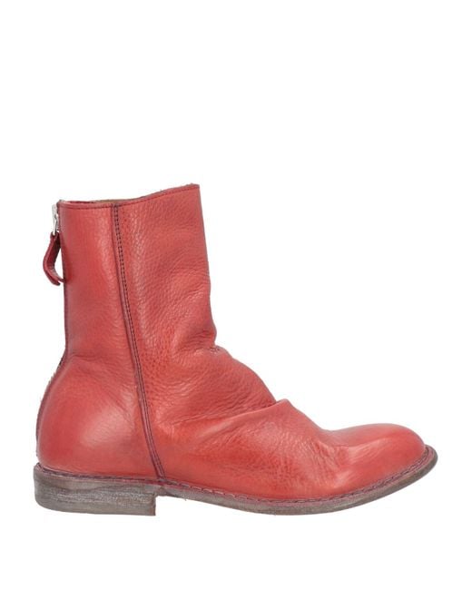 Moma Red Rust Ankle Boots Leather