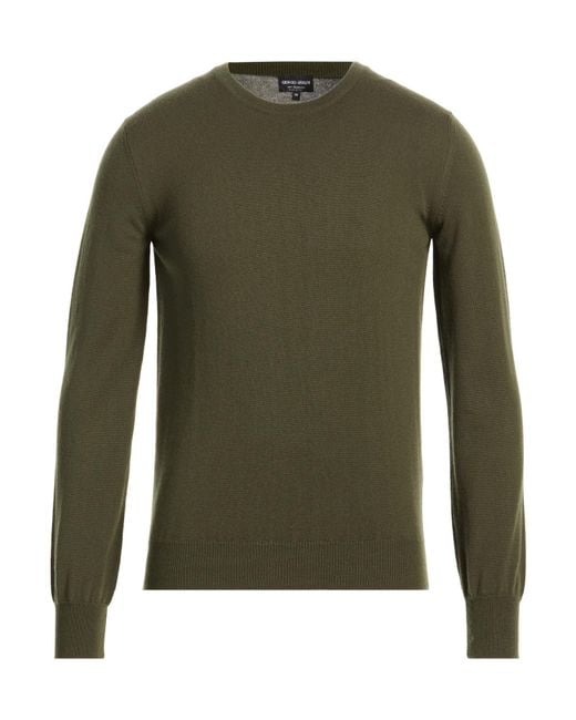 Giorgio Armani Green Military Sweater Cashmere for men