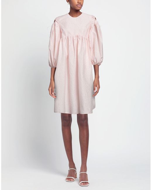 CECILIE BAHNSEN Pink Midi Dress