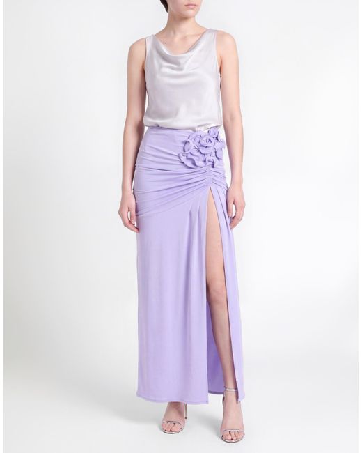 Babylon Purple Lilac Maxi Skirt Polyester, Elastane