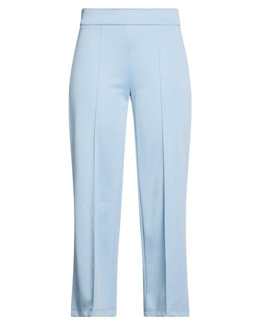 Semicouture Blue Pants Polyester, Cotton