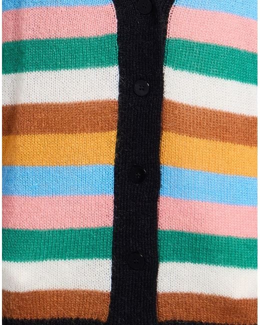 WEILI ZHENG Blue Camel Cardigan Wool, Mohair Wool, Nylon