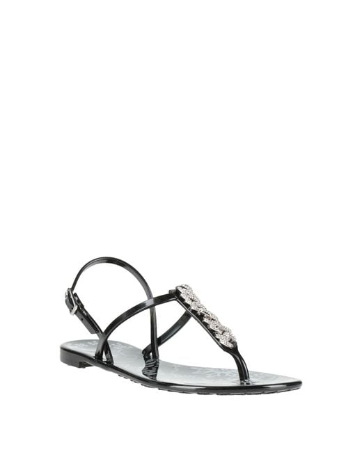 Baldinini Black Thong Sandal Rubber