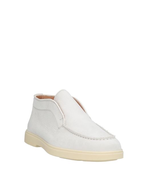 Santoni White Ankle Boots Leather for men