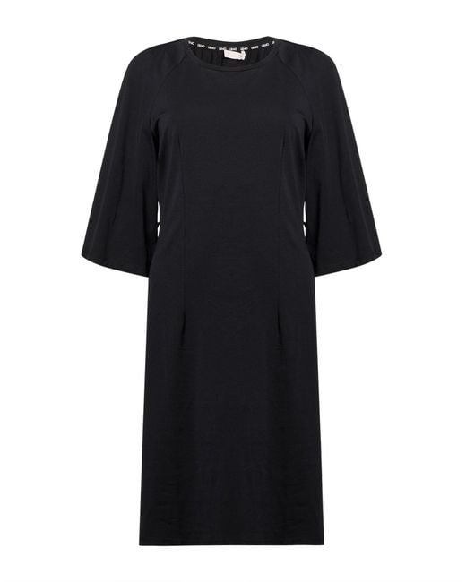 Liu Jo Black Mini Dress Cotton, Elastane