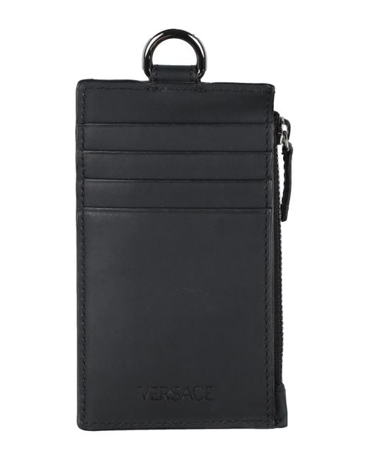 Versace Black Document Holder Calfskin for men