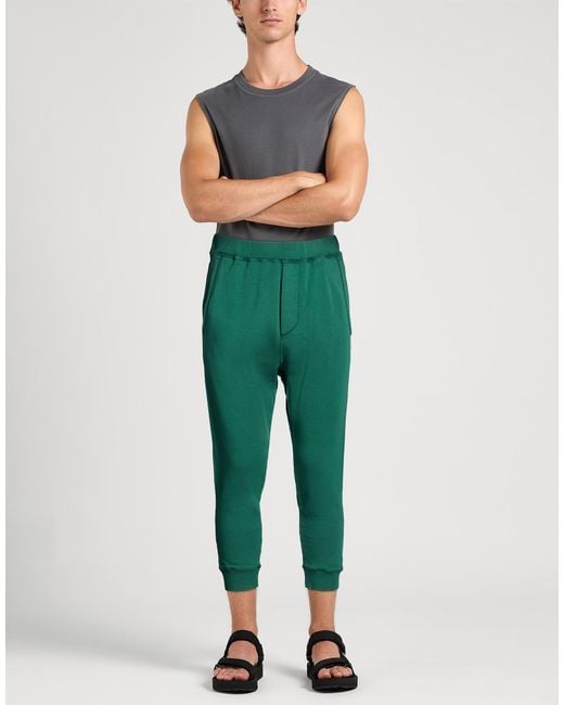 DSquared² Green Dark Pants Cotton, Elastane for men