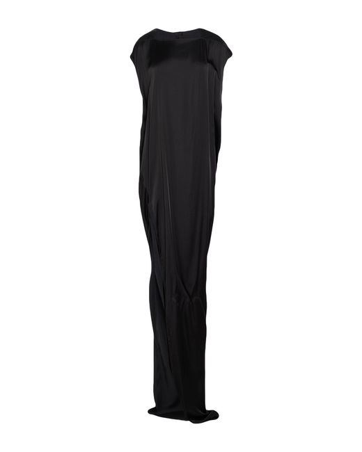 Rick Owens Black Maxi Dress Acetate, Viscose