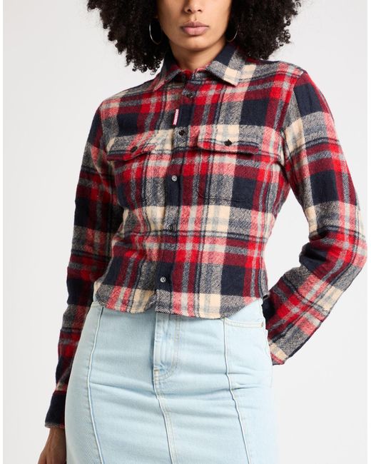 DSquared² Red Shirt Virgin Wool