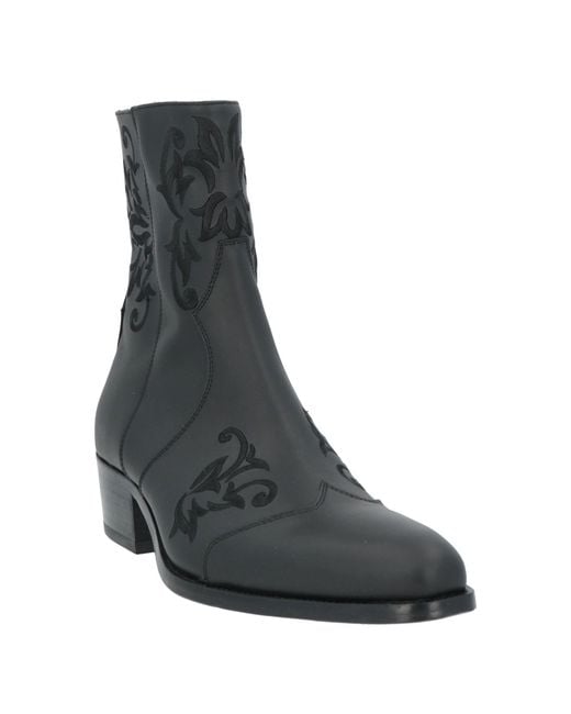 MICH SIMON Black Ankle Boots Calfskin for men