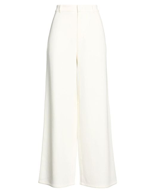 Max Mara White Pants Cotton, Polyester