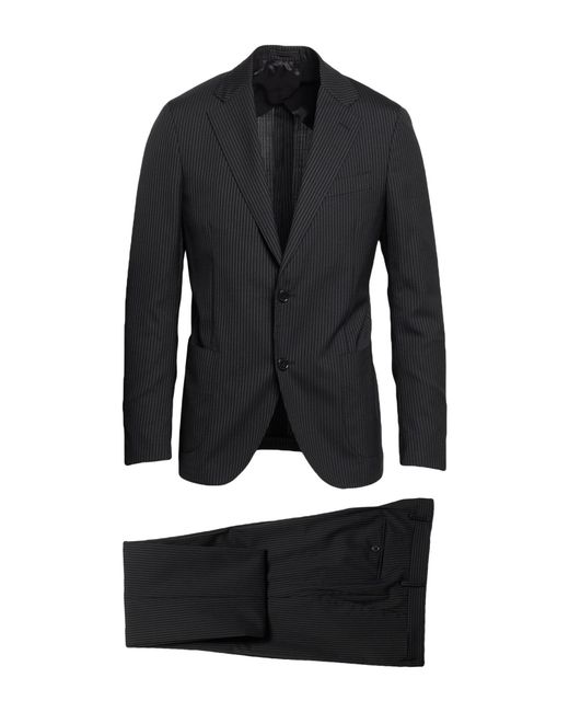 Lardini Black Suit Wool for men