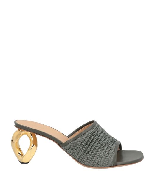J.W. Anderson Metallic Dark Sandals Leather, Textile Fibers