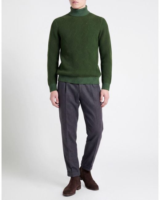 Moorer Green Turtleneck Wool for men