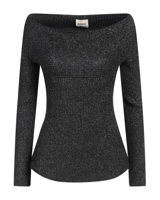Khaite Black Sweater Virgin Wool, Polyester, Metallic Fiber, Polyamide, Elastane