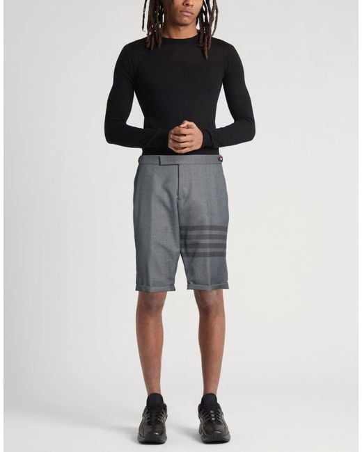 Thom Browne Gray Shorts & Bermuda Shorts Wool, Polyester for men
