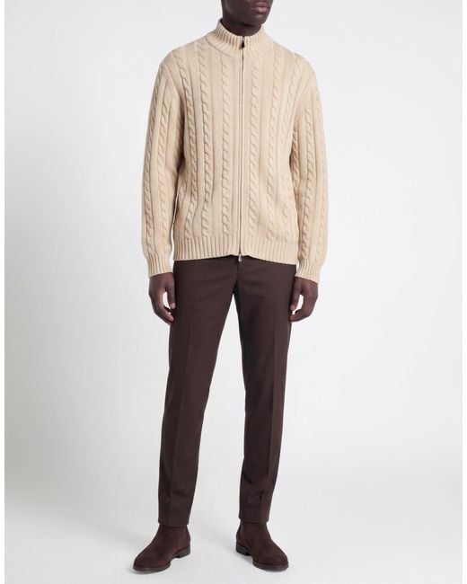 FILIPPO DE LAURENTIIS Natural Cardigan Merino Wool for men