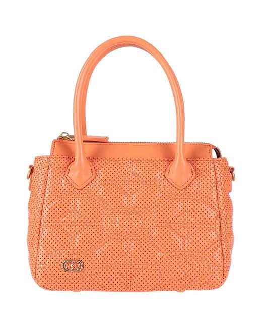 La Carrie Orange Handbag Leather