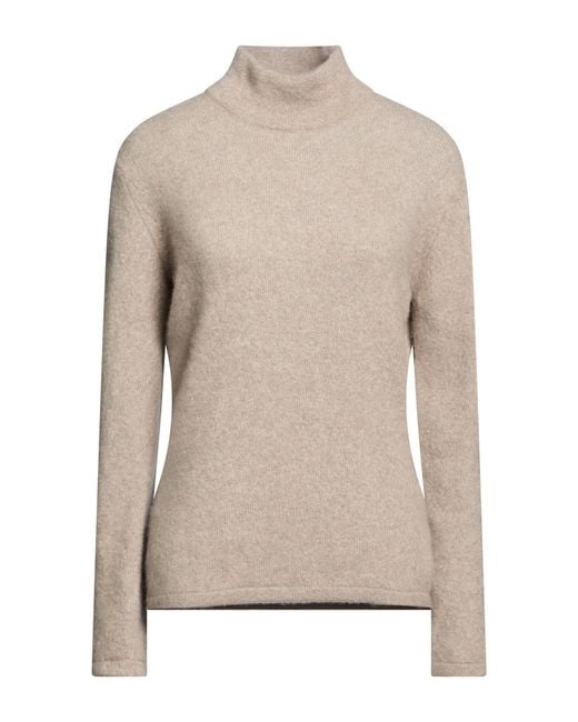 FILIPPO DE LAURENTIIS Natural Turtleneck Cashmere, Silk, Polyester