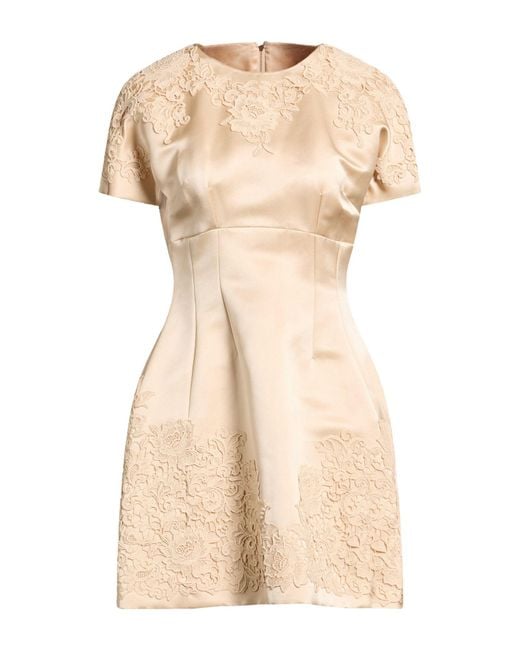 Dolce & Gabbana Natural Ivory Mini Dress Silk, Cotton