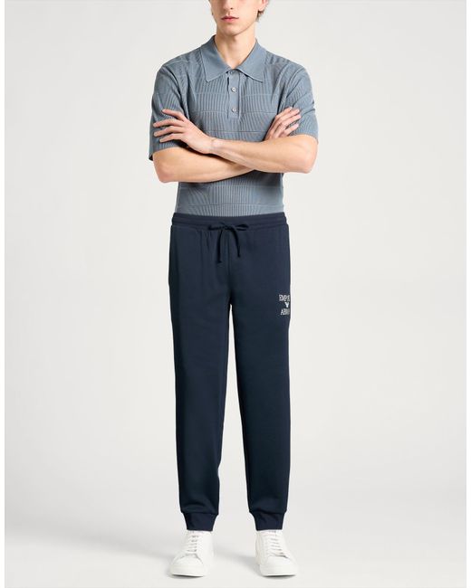 Emporio Armani Blue Midnight Pants Cotton, Polyester for men