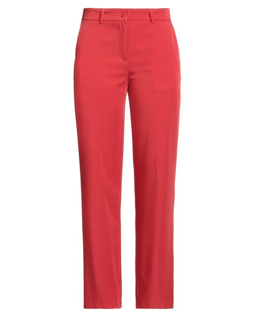 SKILLS & GENES Red Pants Polyester, Elastane