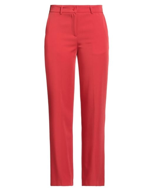SKILLS & GENES Red Pants Polyester, Elastane
