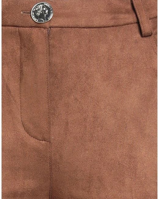 DOUBLE C Brown Pants Viscose, Polyurethane