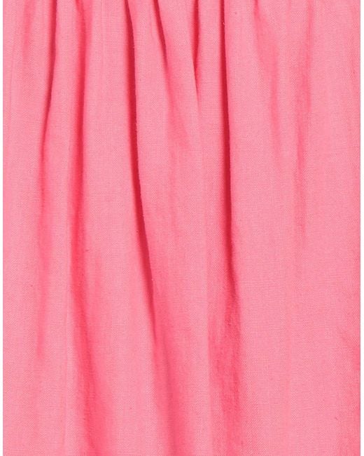 SOLOTRE Pink Fuchsia Mini Dress Linen, Cotton