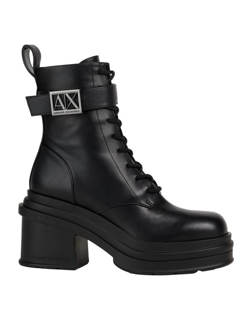 ARMANI EXCHANGE Black Ankle Boots
